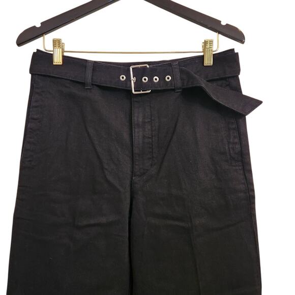 NWT J. Crew Belted Mid-Rise Wide-Leg Jean In Black 27 - Picture 4 of 7